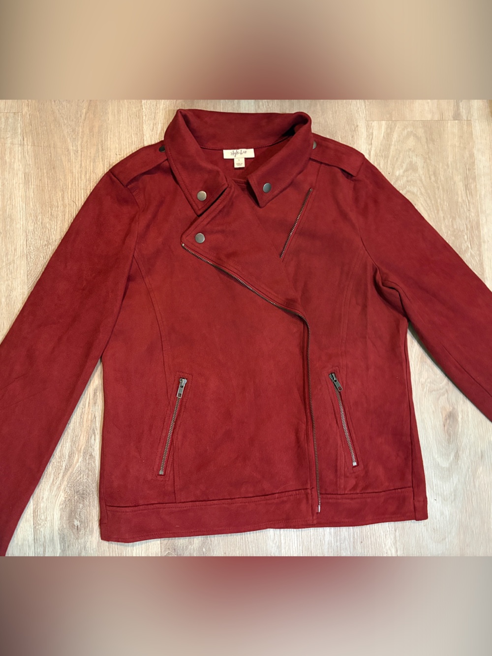 Style & Co  faux Suede Rust lightweight jacket size L